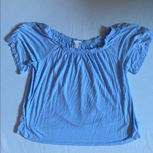 Cute Blue Off-the-Shoulder top